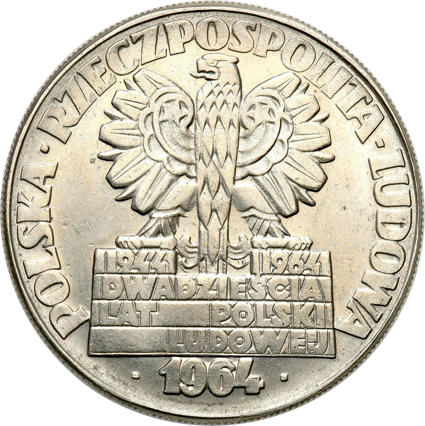 PRL. PRÓBA Nikiel 10 złotych 1964 – Huta Płock Turoszów